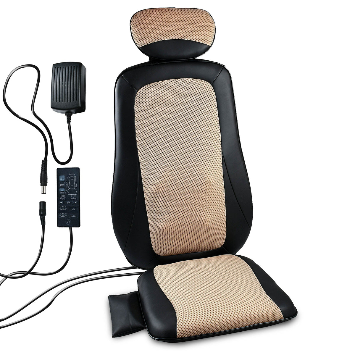 Carepeutic Kneading Rolling Vibration Massage Chair Cushion, Back Massager with Heat Massage, Chair Pad Kneading Back Massager for Pain Relief, Deep Tissue Chair Massage Cushion for Office or Home