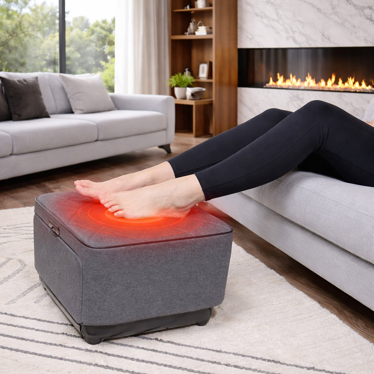 Carepeutic Foldable Ottoman Shiatsu Foot and Leg Massage Machine