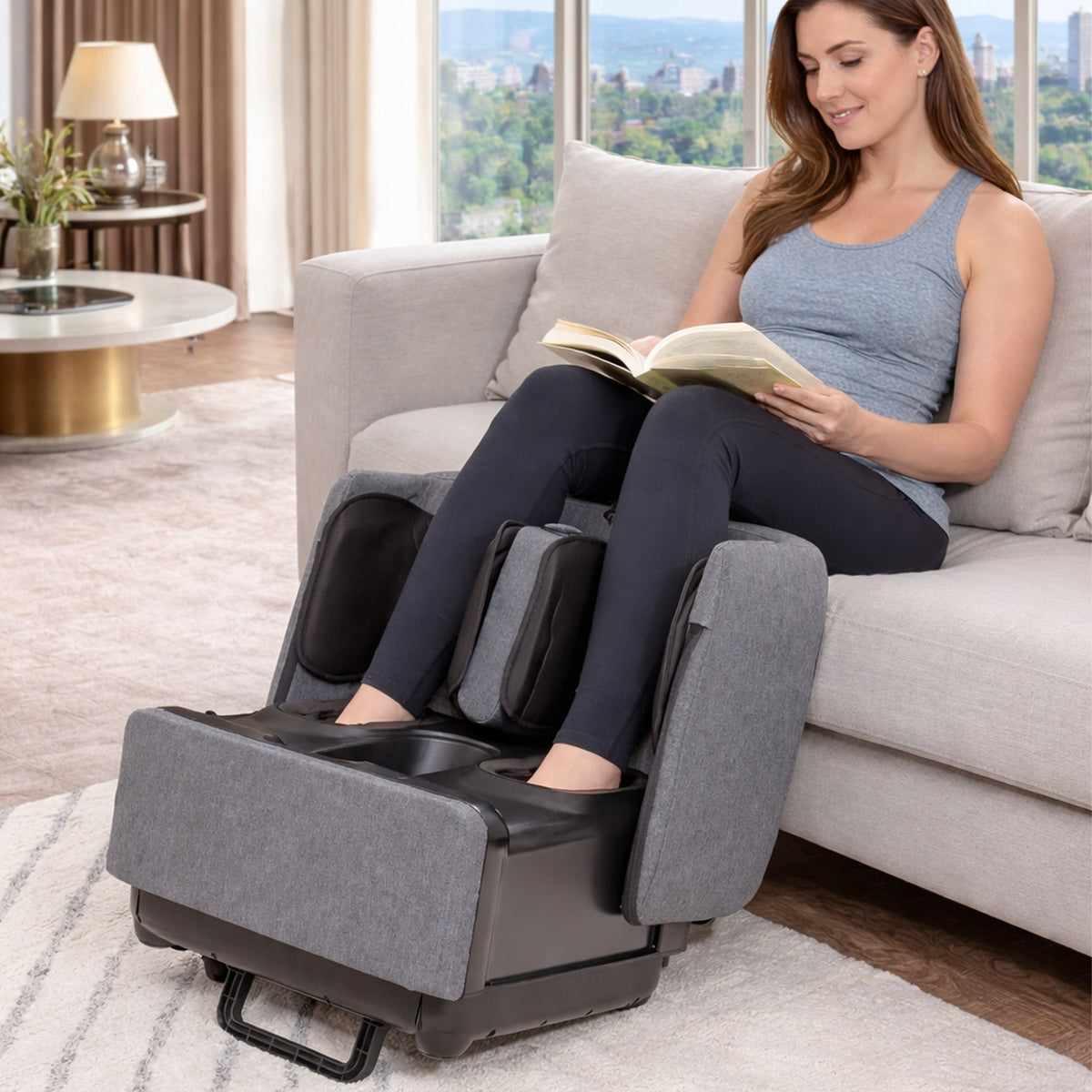 Carepeutic Foldable Ottoman Shiatsu Foot and Leg Massage Machine