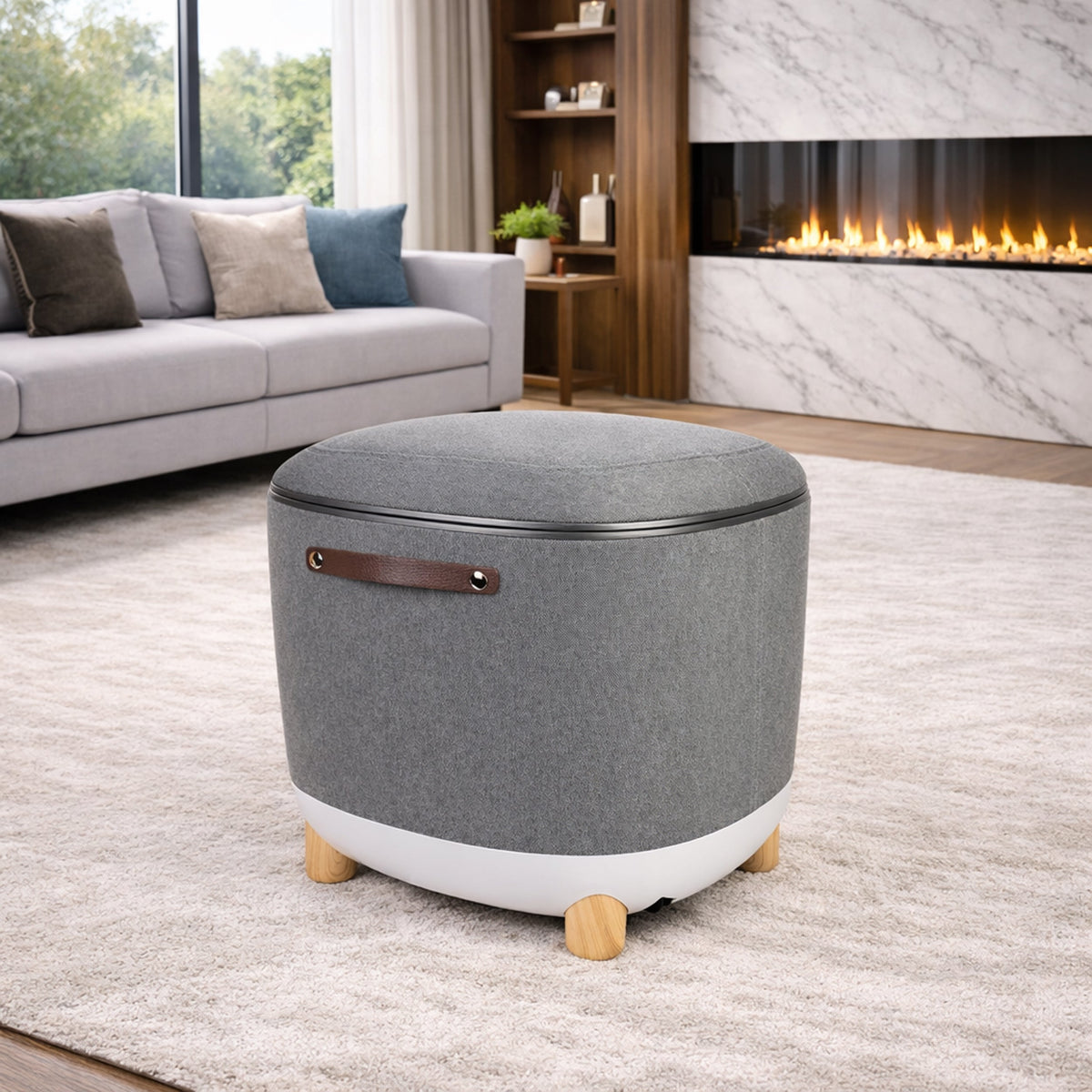 Carepeutic Comfy Home Ottoman & Shiatsu Foot Massager & Air Kneading Calf Massager
