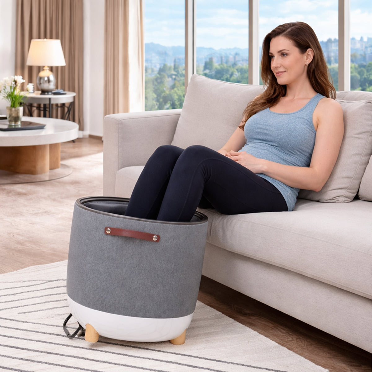 Carepeutic Comfy Home Ottoman & Shiatsu Foot Massager & Air Kneading Calf Massager