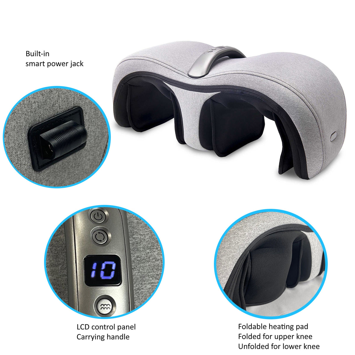 Carepeutic Deluxe Dual Action Knee or Calf Massager with Kneading Vibration and Heat Therapy KH353