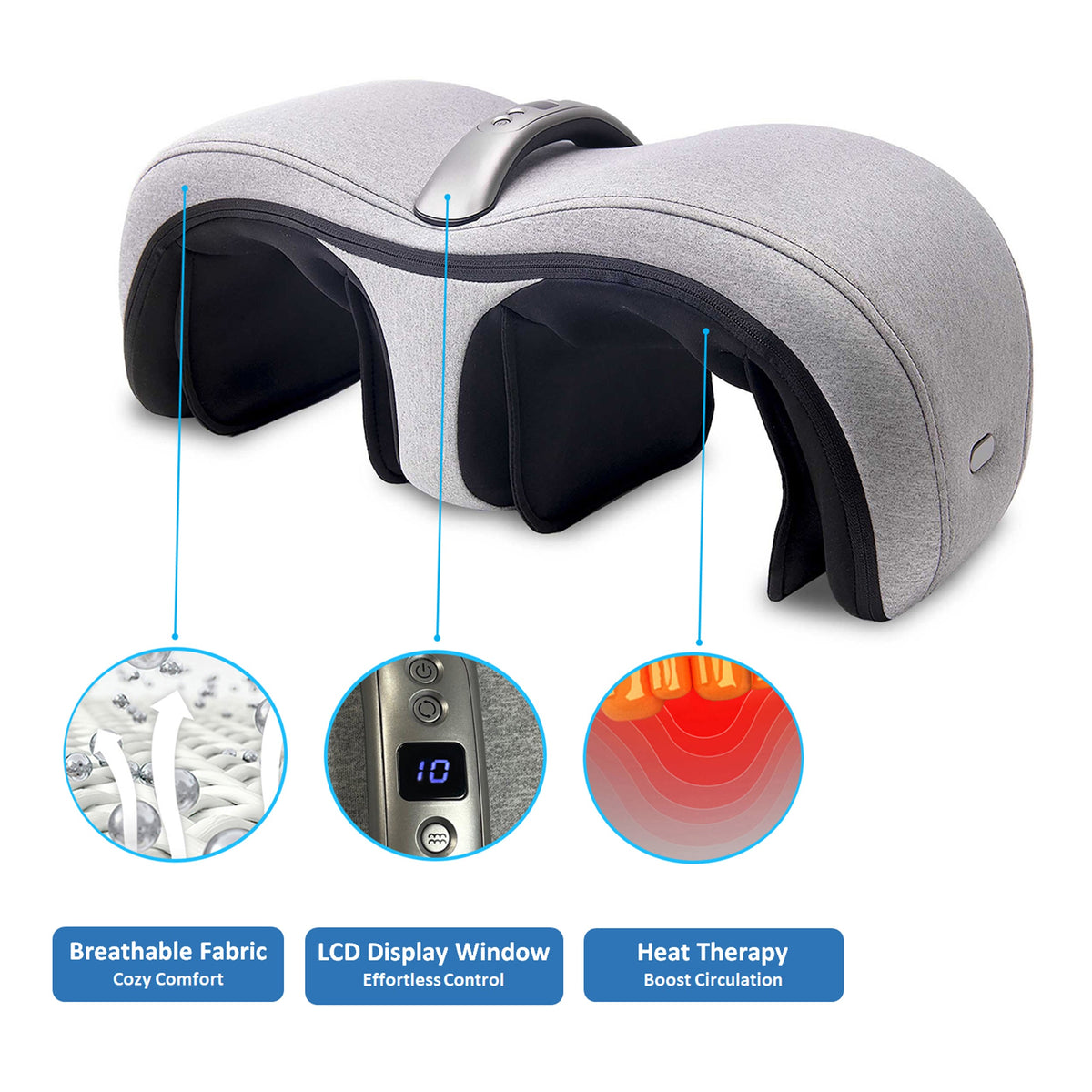 Carepeutic Deluxe Dual Action Knee or Calf Massager with Kneading Vibration and Heat Therapy KH353