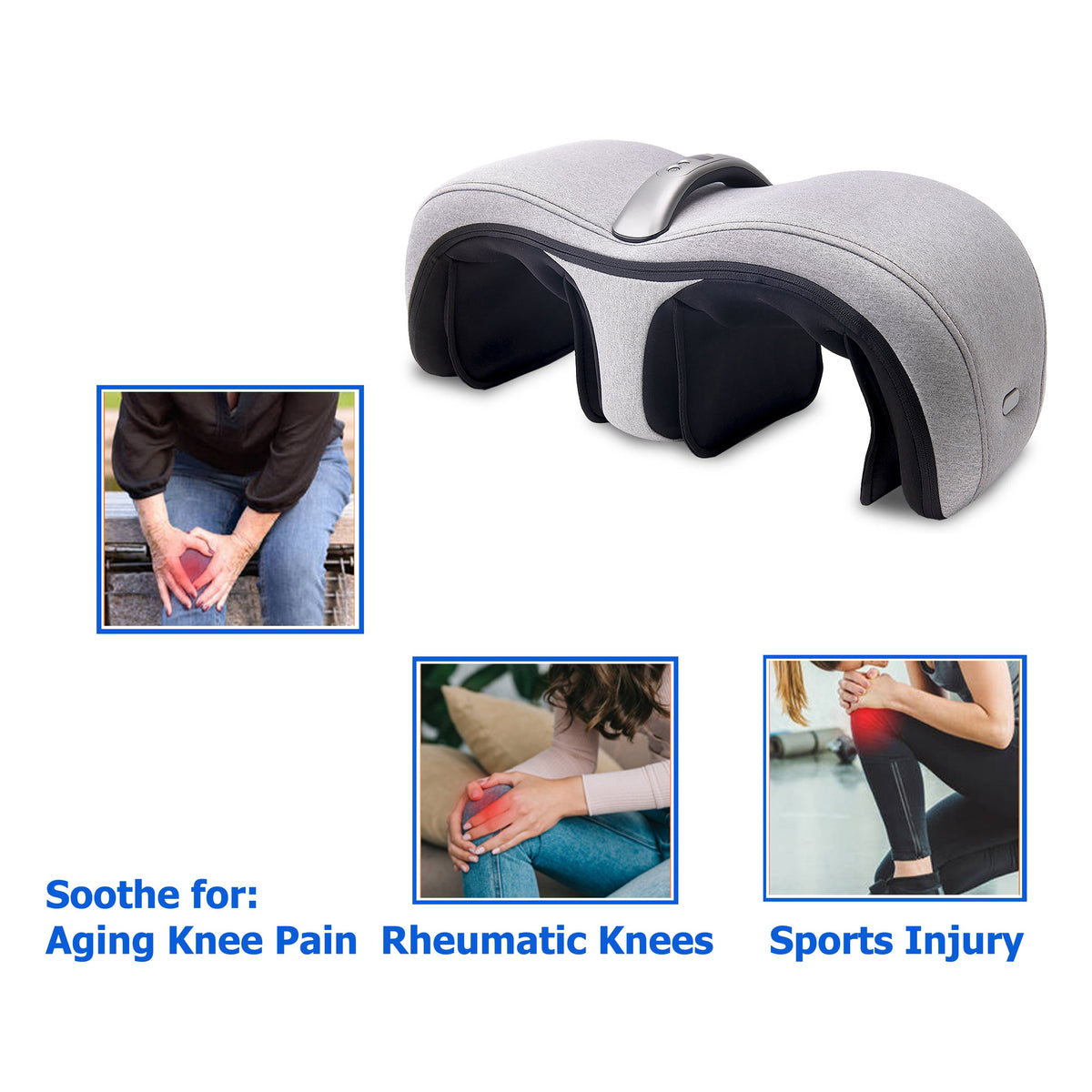 Carepeutic Deluxe Dual Action Knee or Calf Massager with Kneading Vibration and Heat Therapy KH353