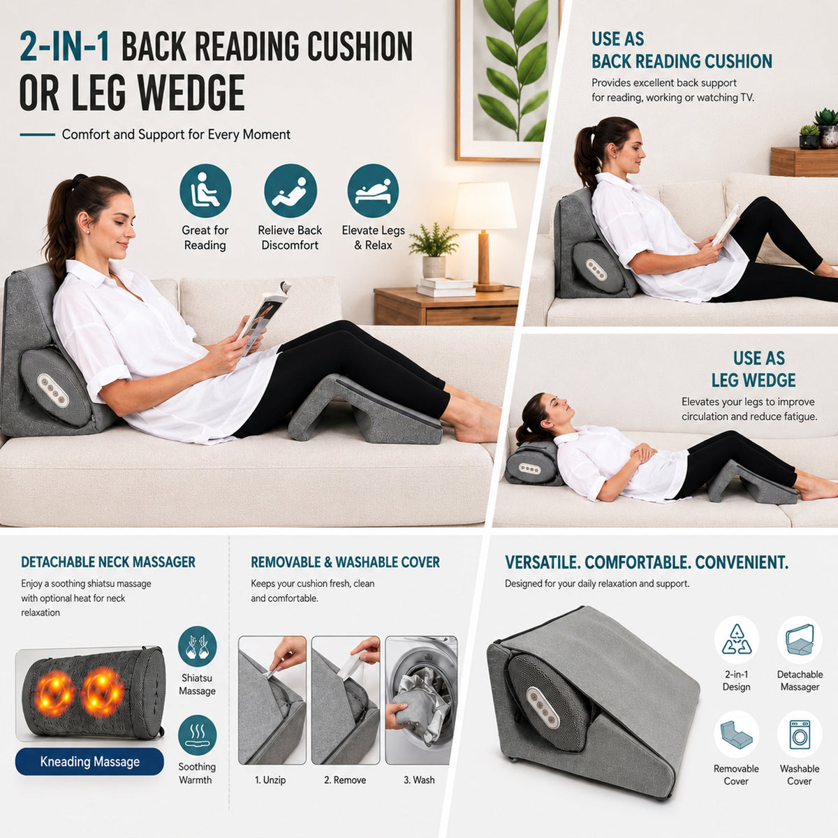 Carepeutic Triple Motion Neck Massager and Leg Wedge