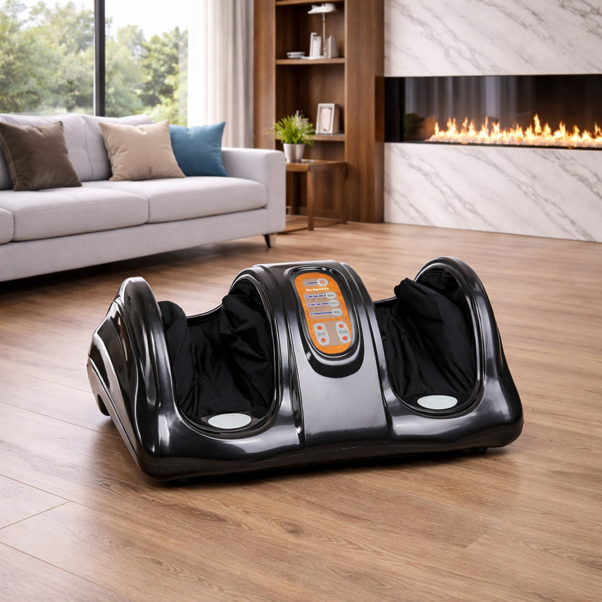 Carepeutic Deluxe Kneading Rolling Shiatsu Foot Massager (Burl-Wood), For Foot or Calf Massage, Suitable to All Foot Sizes