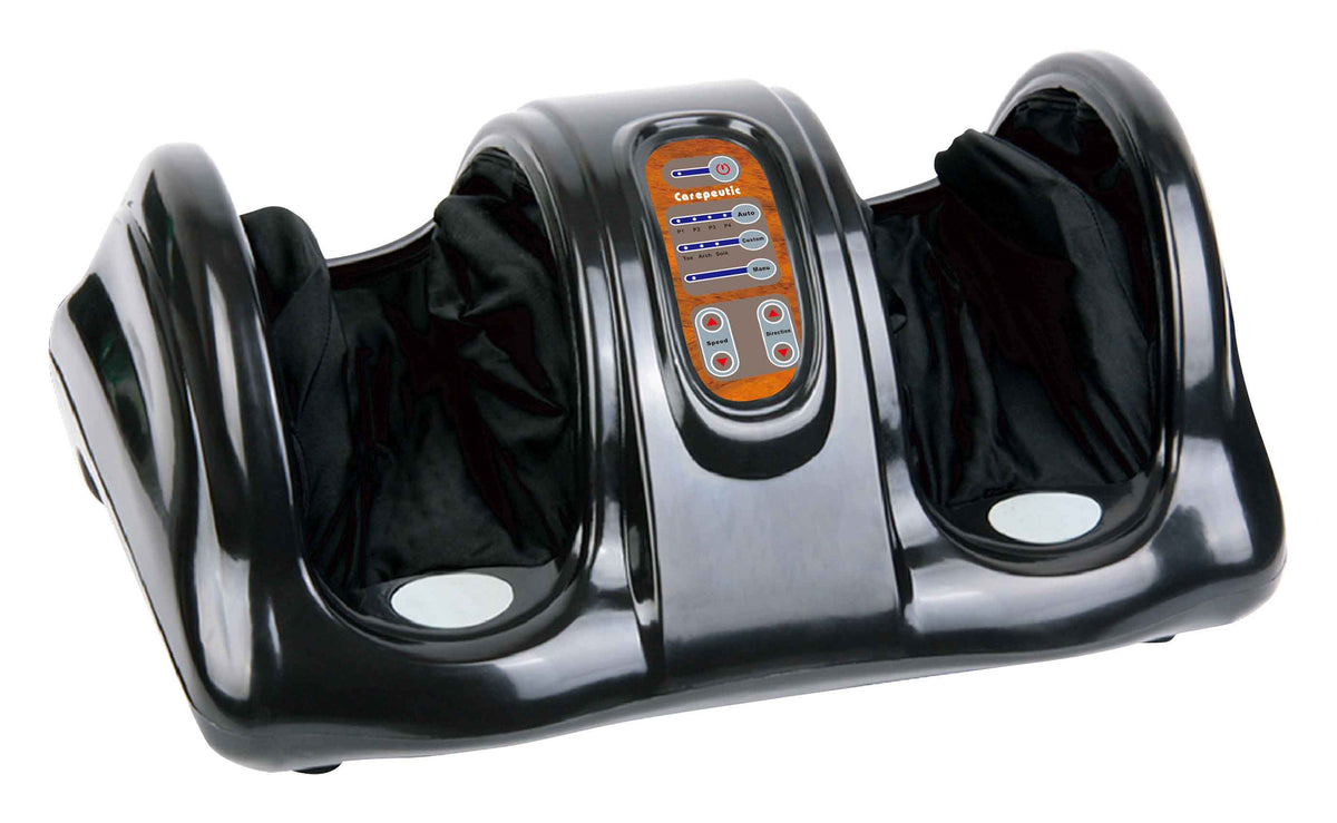 Carepeutic Deluxe Kneading Rolling Shiatsu Foot Massager (Burl-Wood), For Foot or Calf Massage, Suitable to All Foot Sizes