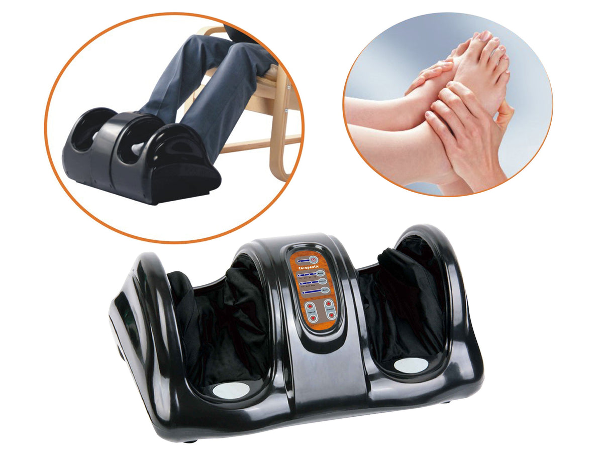 Carepeutic Deluxe Kneading Rolling Shiatsu Foot Massager (Burl-Wood), For Foot or Calf Massage, Suitable to All Foot Sizes