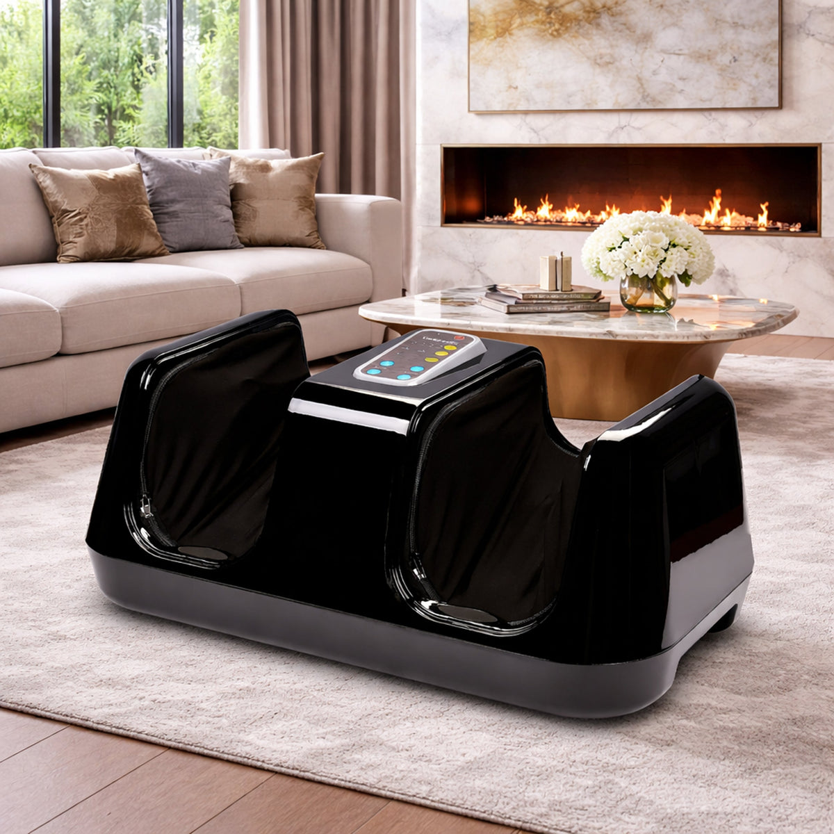 Carepeutic Deluxe Shiatsu Foot Massager with Kneading Rolling Vibration and Heat