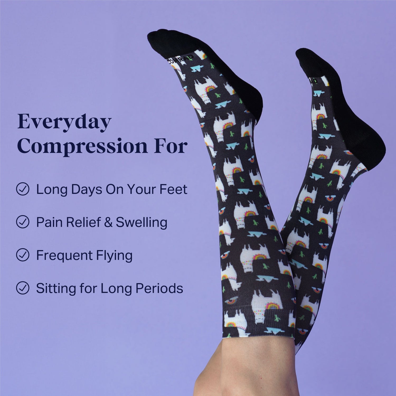 Cute Compression Socks – Llama