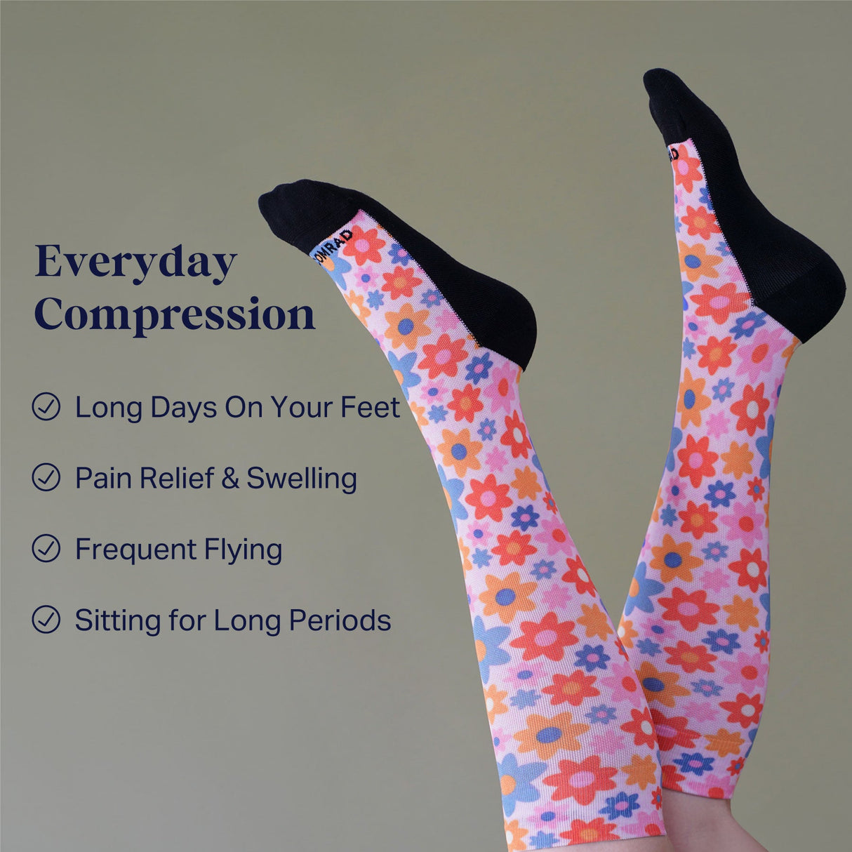 Cute Compression Socks – Floral