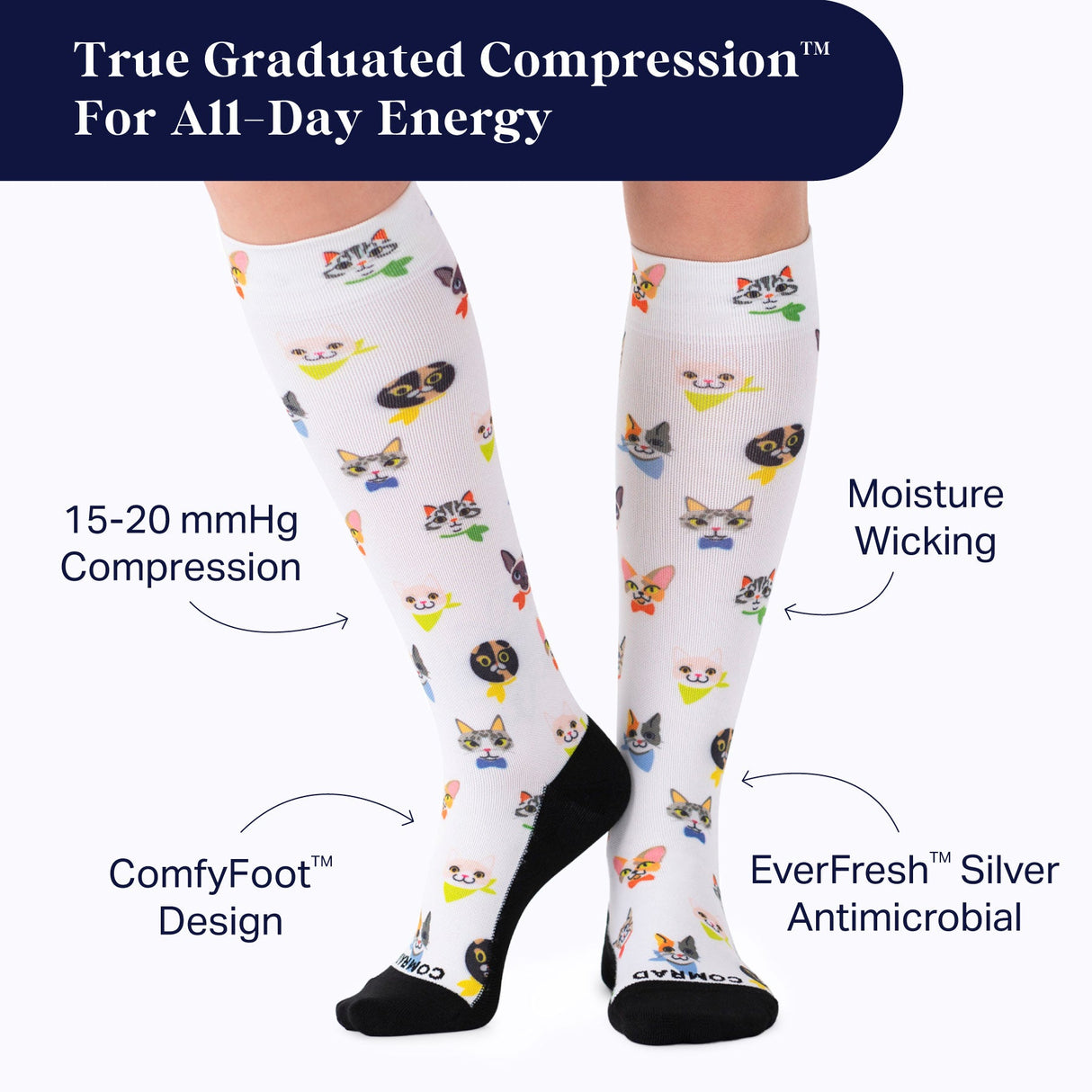 Cute Compression Socks – Cat