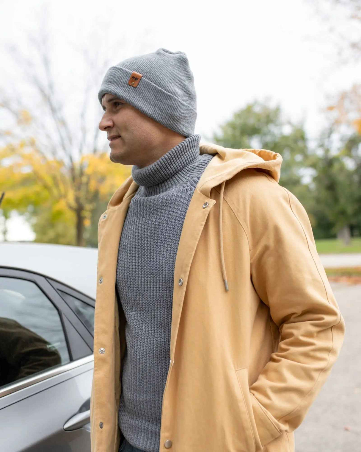 NEW HAAKWEAR H-Stitch Cuffed Beanie - Designed and Made in USA (Patent Pending Design) - Koala Gray