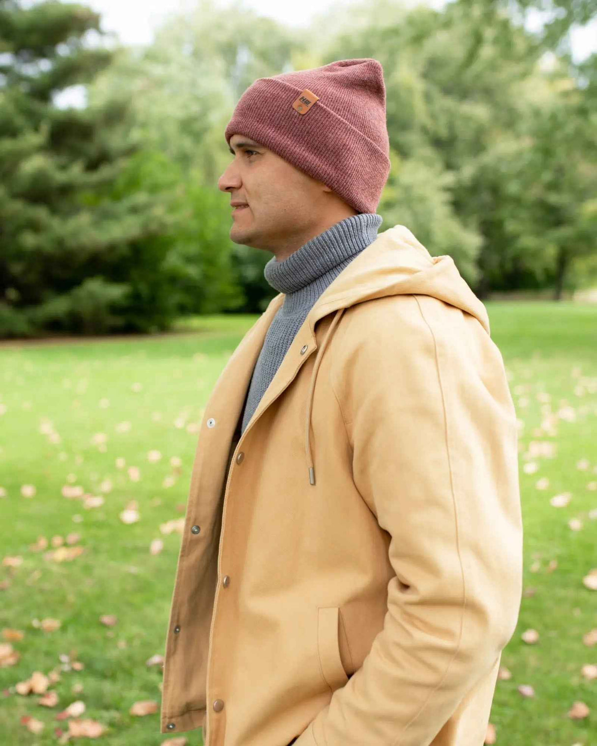 NEW HAAKWEAR H-Stitch Cuffed Beanie - Designed and Made in USA (Patented Design) - Rusty Burgundy