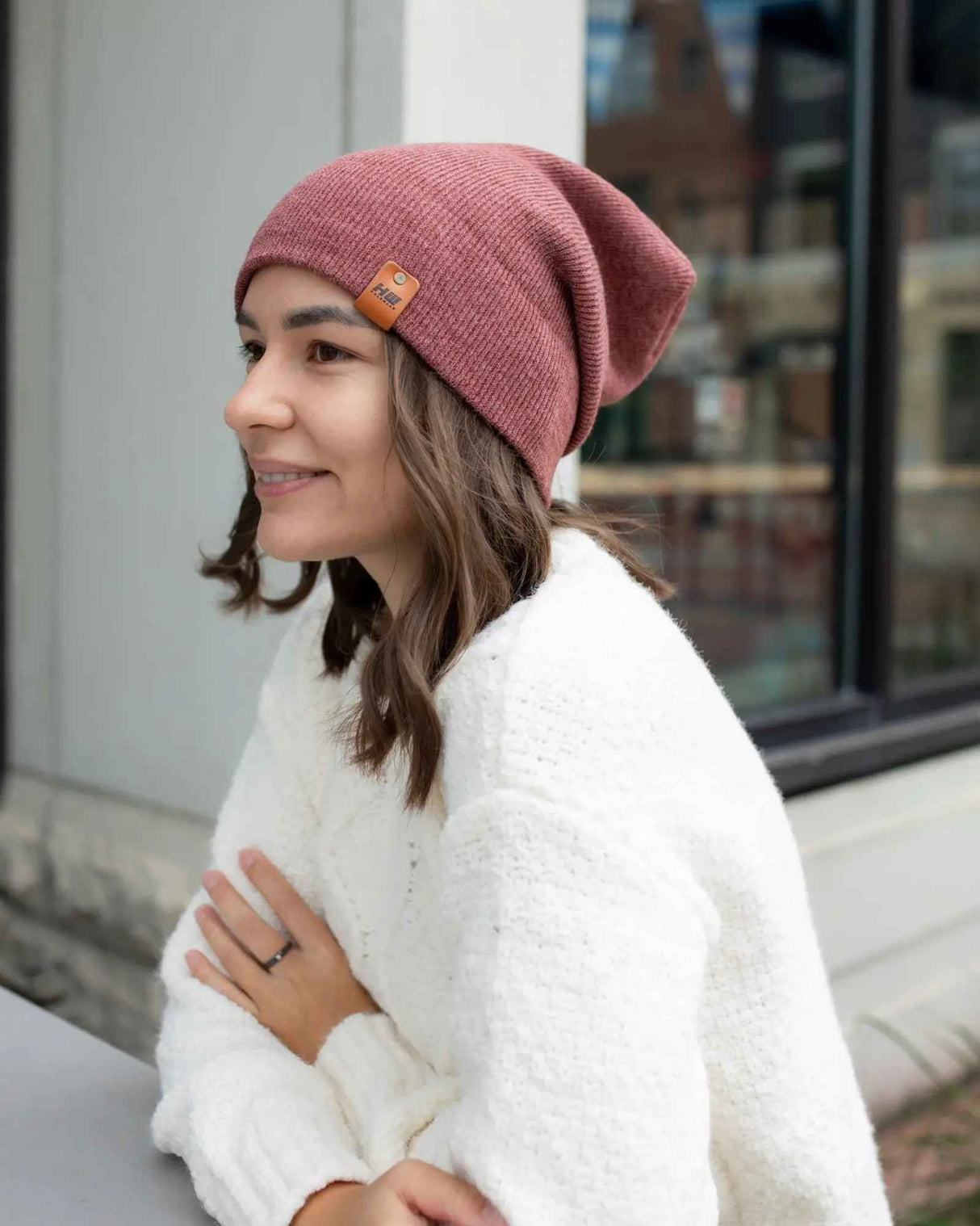 NEW HAAKWEAR H-Stitch Cuffed Beanie - Designed and Made in USA (Patented Design) - Rusty Burgundy