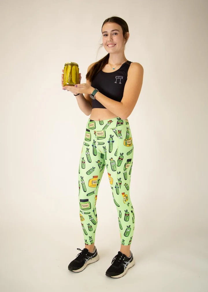 Women's Pickles Leggings (Fluro Green) XS S M L XL