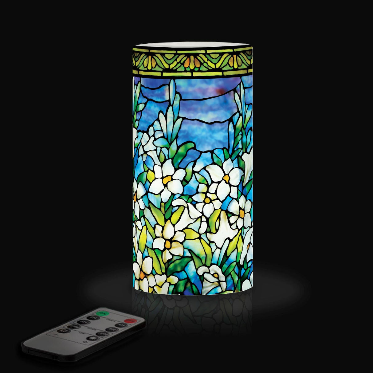 Tiffany Field of Lilies 6" LED Candle – Battery Operated