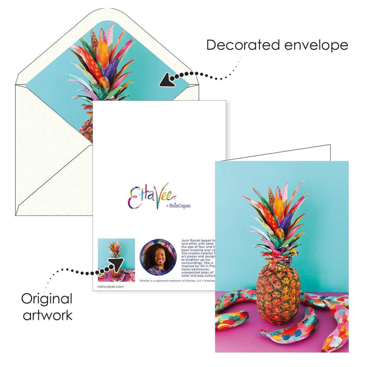 EttaVee Fruit - Boxed Blank Note Cards – Set of 16 in a Keepsake Gift Box