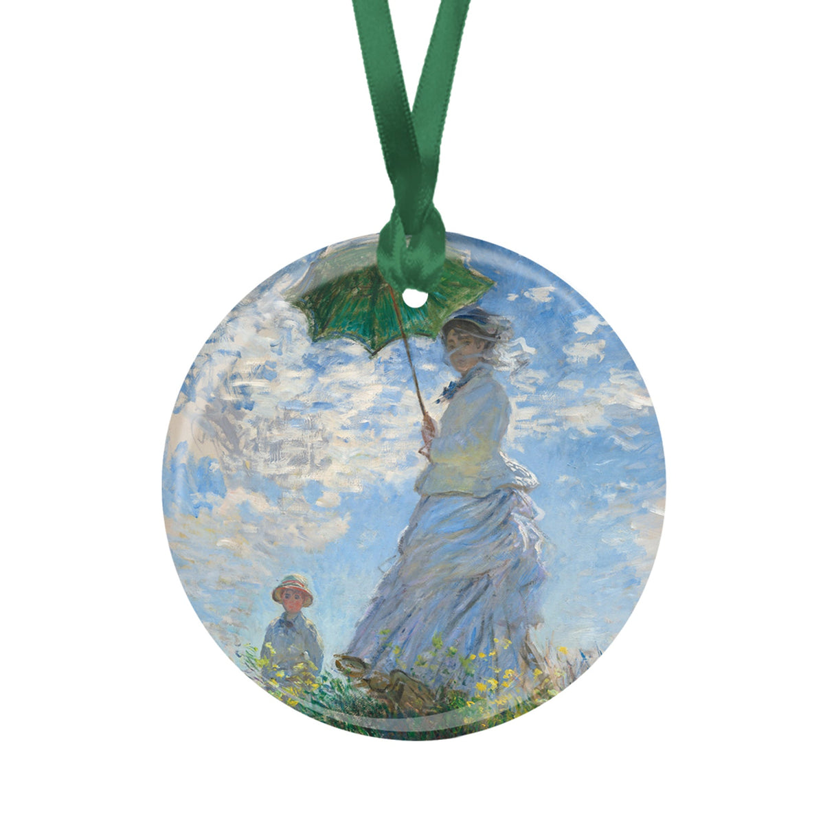 Monet Woman with Parasol Porcelain Keepsake Ornament – Flat Ceramic, Gift-Ready