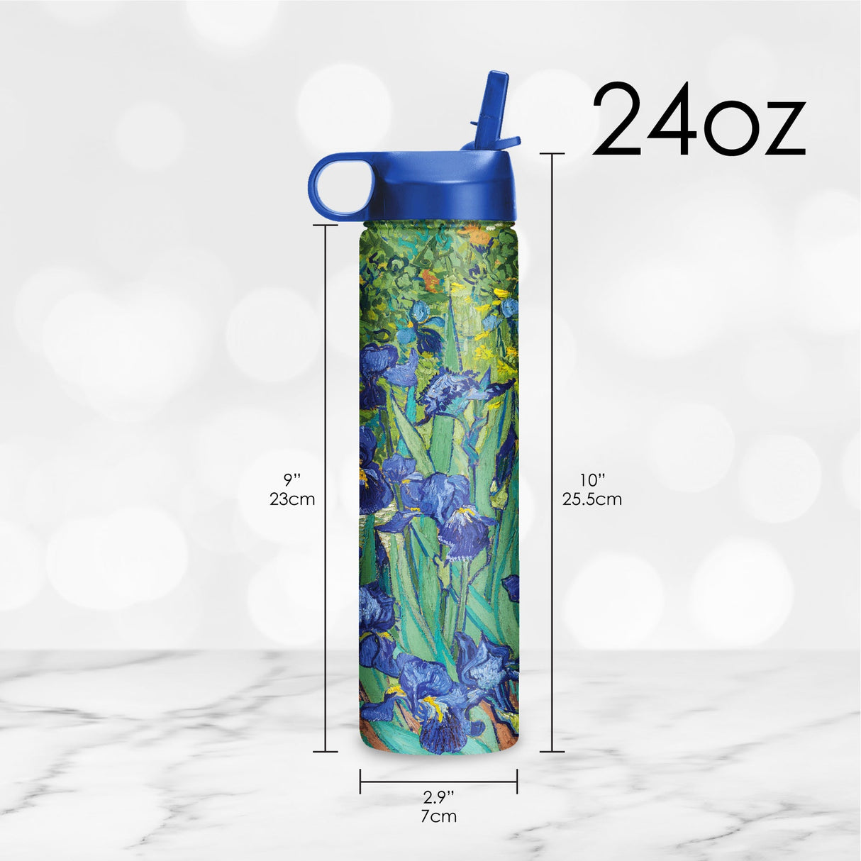 24 oz Water Bottle - van Gogh "Irises"