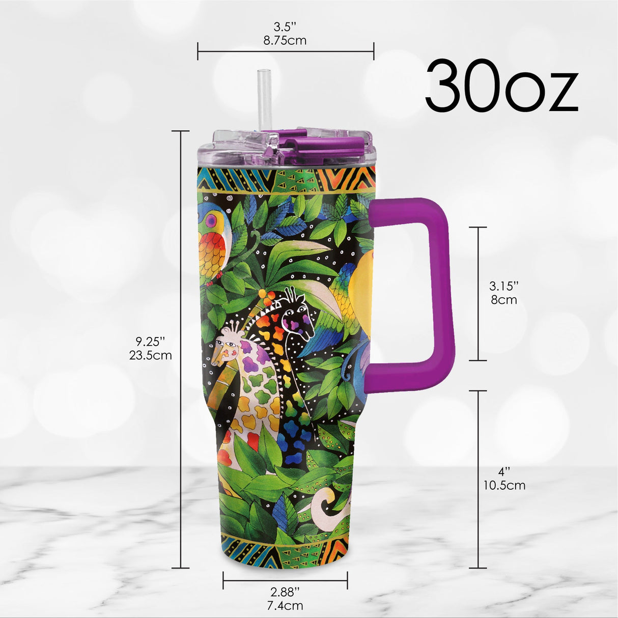 30 oz Tumbler - Laurel Burch "Jungle Song"