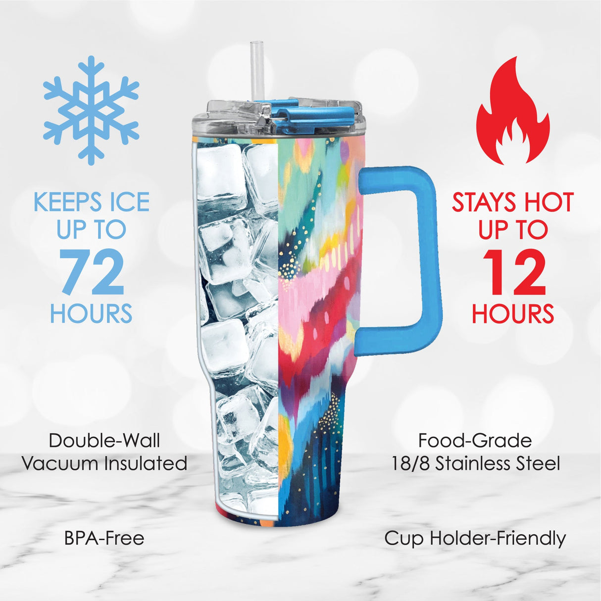 30 oz Tumbler - EttaVee "Brush Strokes 100"