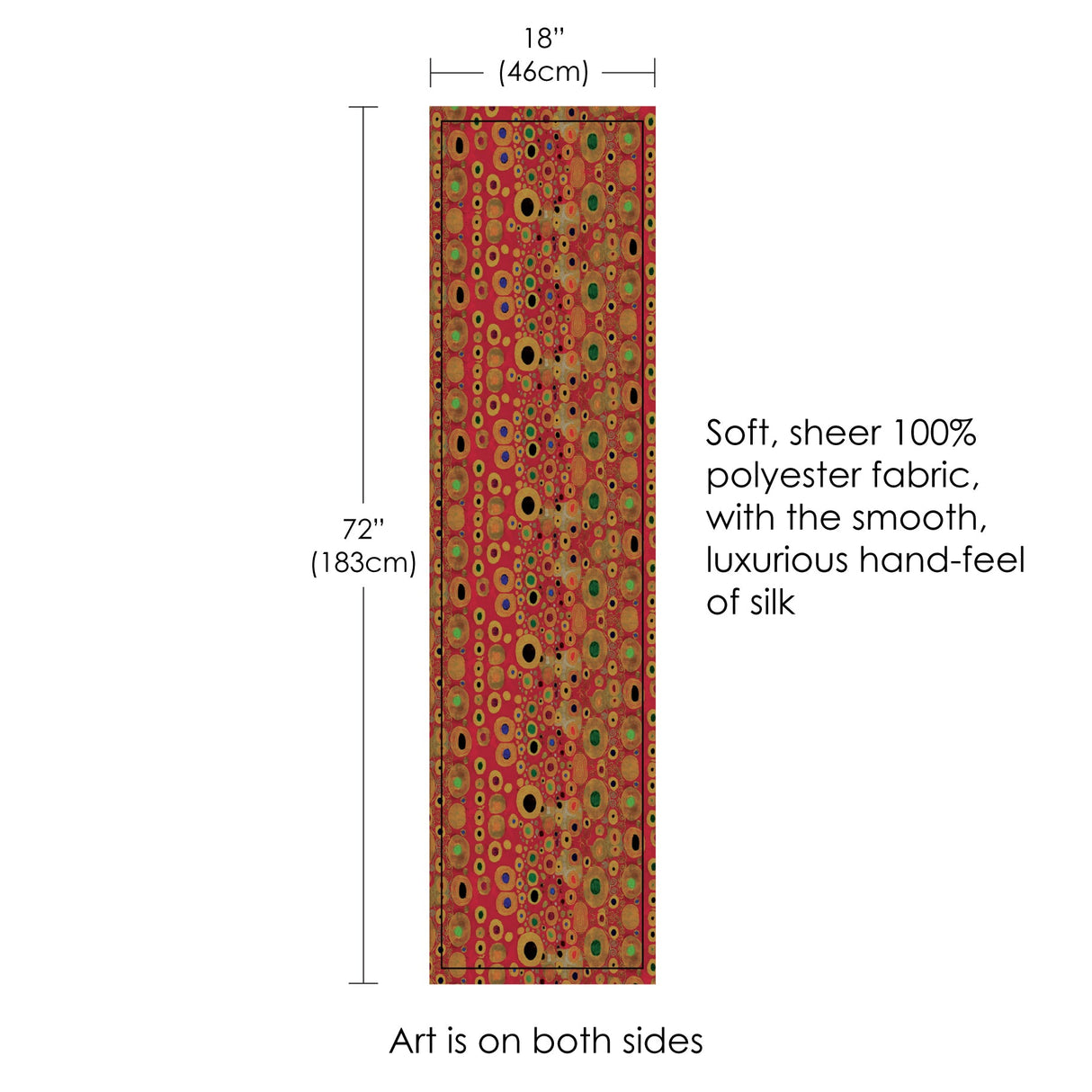 Klimt Hope II Long Sheer Scarf – Lightweight, Elegant, Silky-Soft