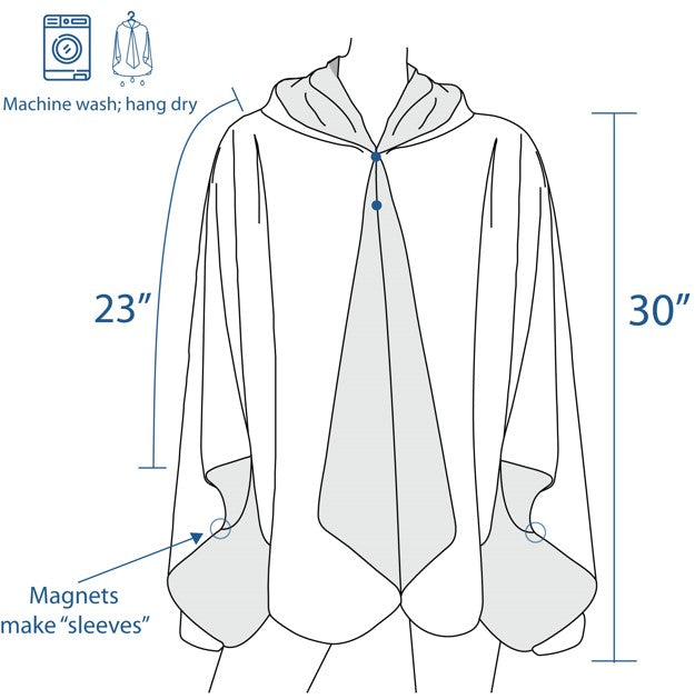 EttaVee Bold Flowers Womens Rain Cape - Rainproof Breathable Rain Poncho for Women