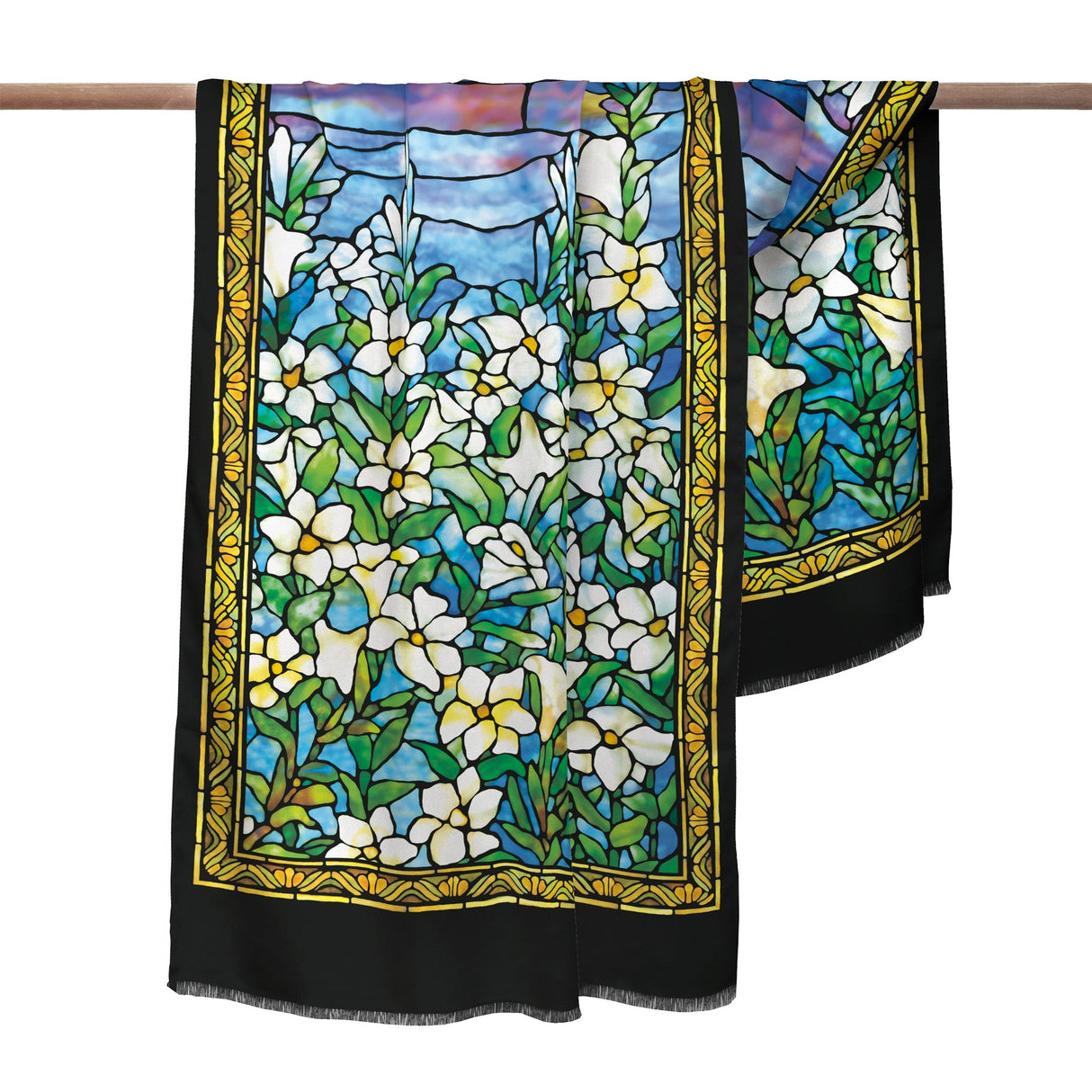 Tiffany Field of Lilies Silk Blend Shawl – Lightweight Dressy Wrap for Women