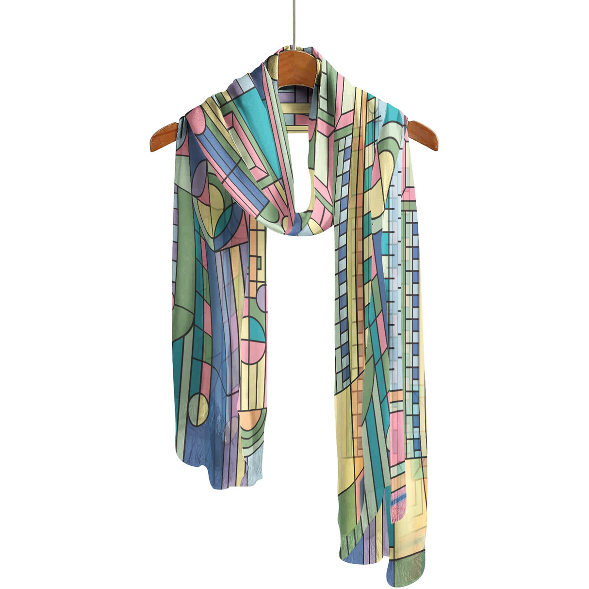 Frank Lloyd Wright Saguaro Forms Long Sheer Scarf – Lightweight, Elegant, Silky-Soft