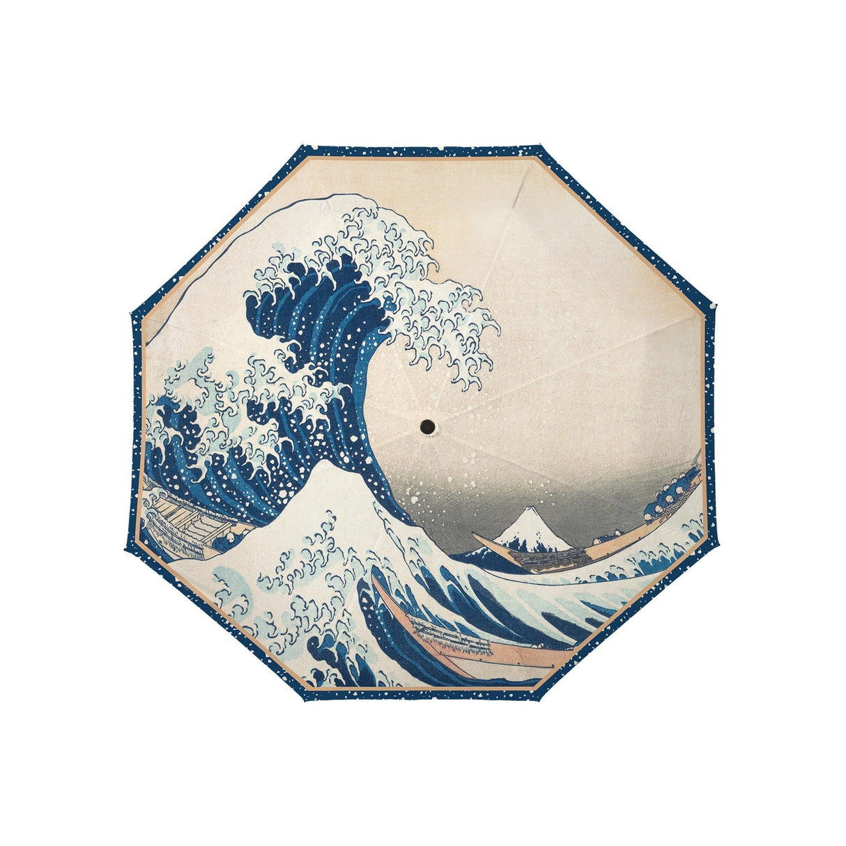 Hokusai "The Great Wave" Reverse Inverted Umbrella – Windproof, Hands-Free