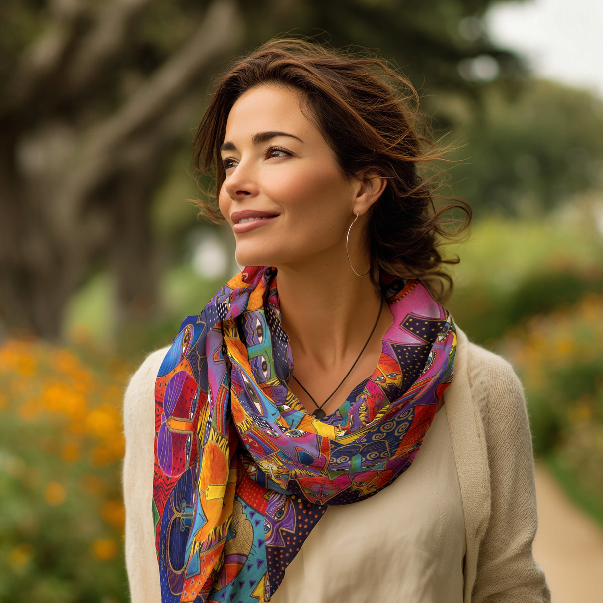 Laurel Burch Fantasticats Silk Blend Shawl – Lightweight & Elegant Evening Wrap