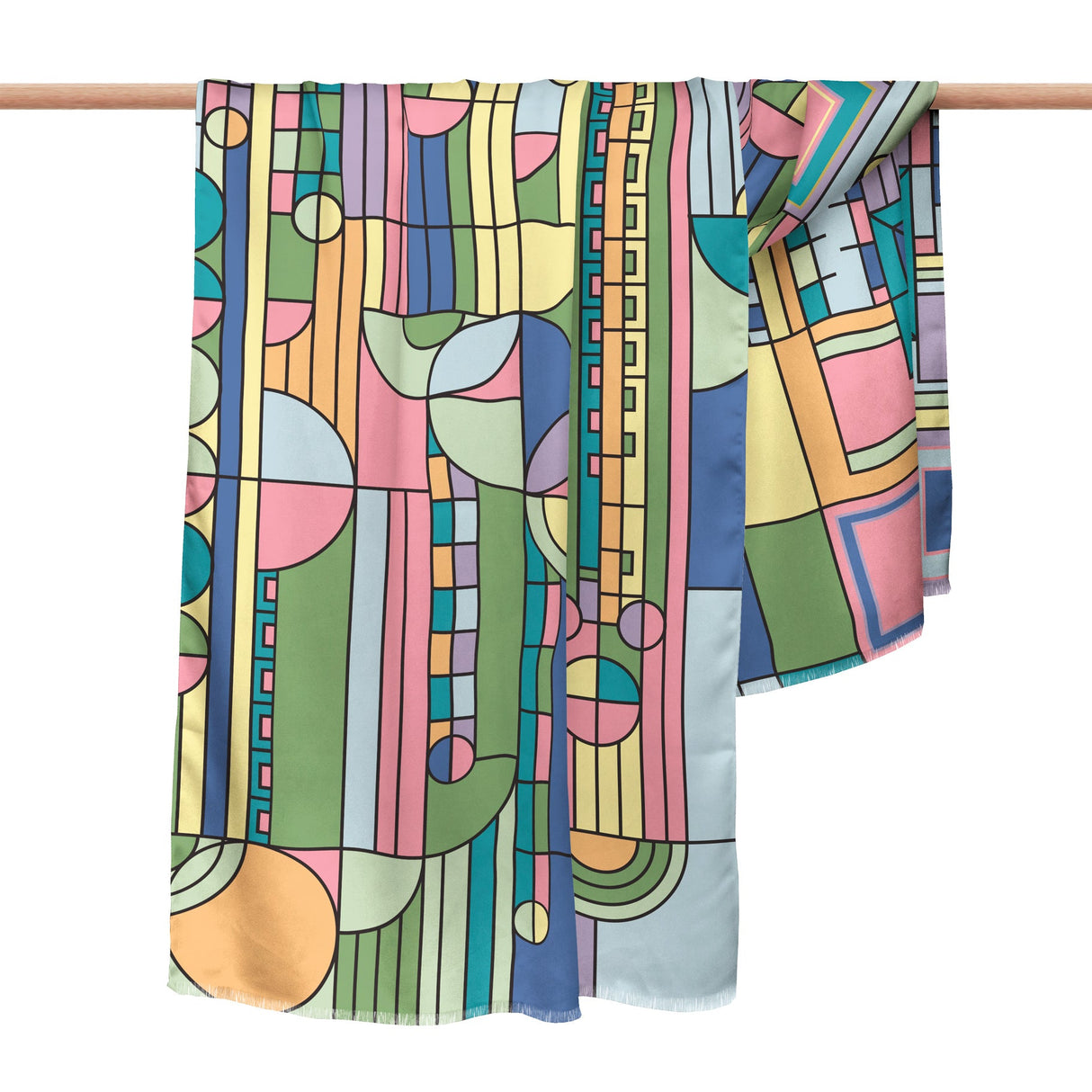 Frank Lloyd Wright Saguaro Forms Silk Blend Shawl – Lightweight & Elegant Evening Wrap
