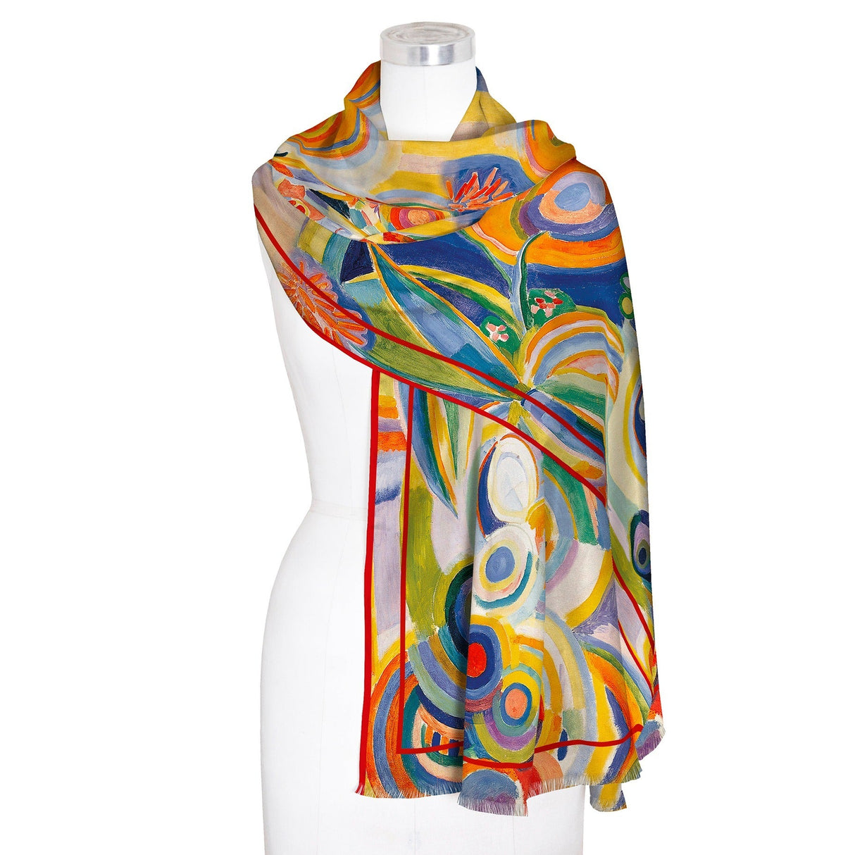 Delaunay Portuguese Woman Silk Blend Shawl – Lightweight Dressy Wrap for Women