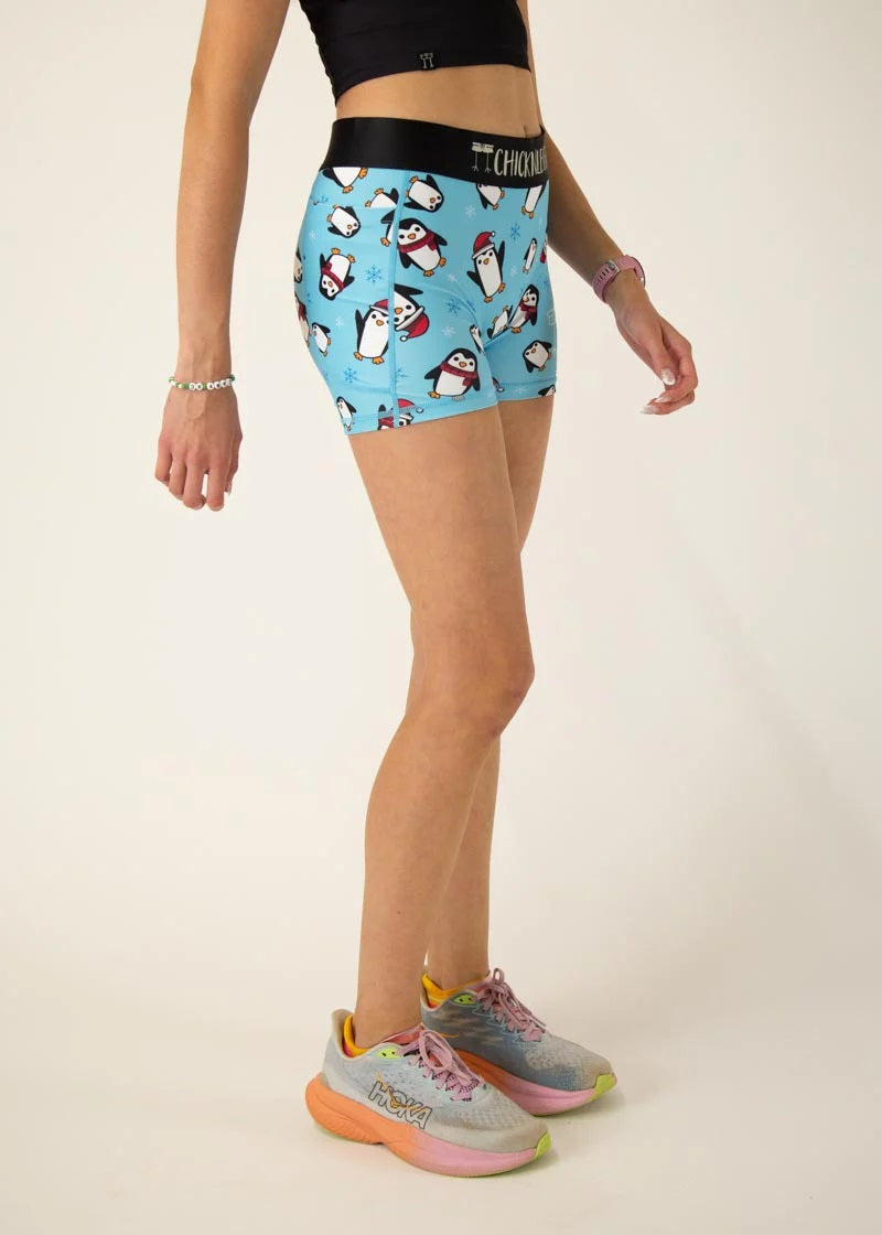 Women's Slippery Bois Penguins 3" 2-Pocket Compression Shorts