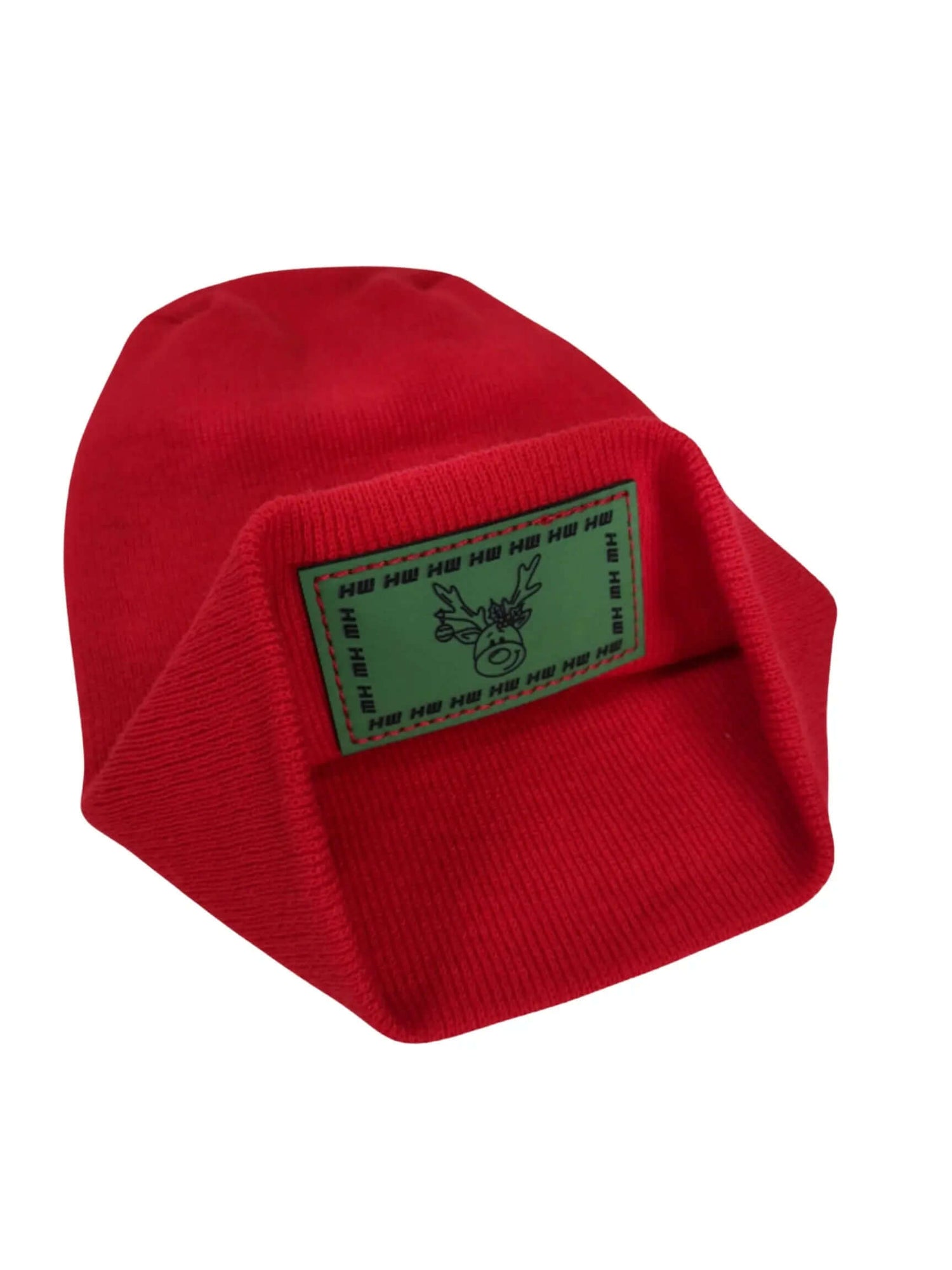 Haakwear Exclusive Christmas Reindeer H-Stitch Beanie - Limited Edition, Christmas Hat Collection, RED