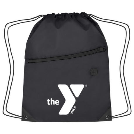 Drawstring Backpack with Front Zipper