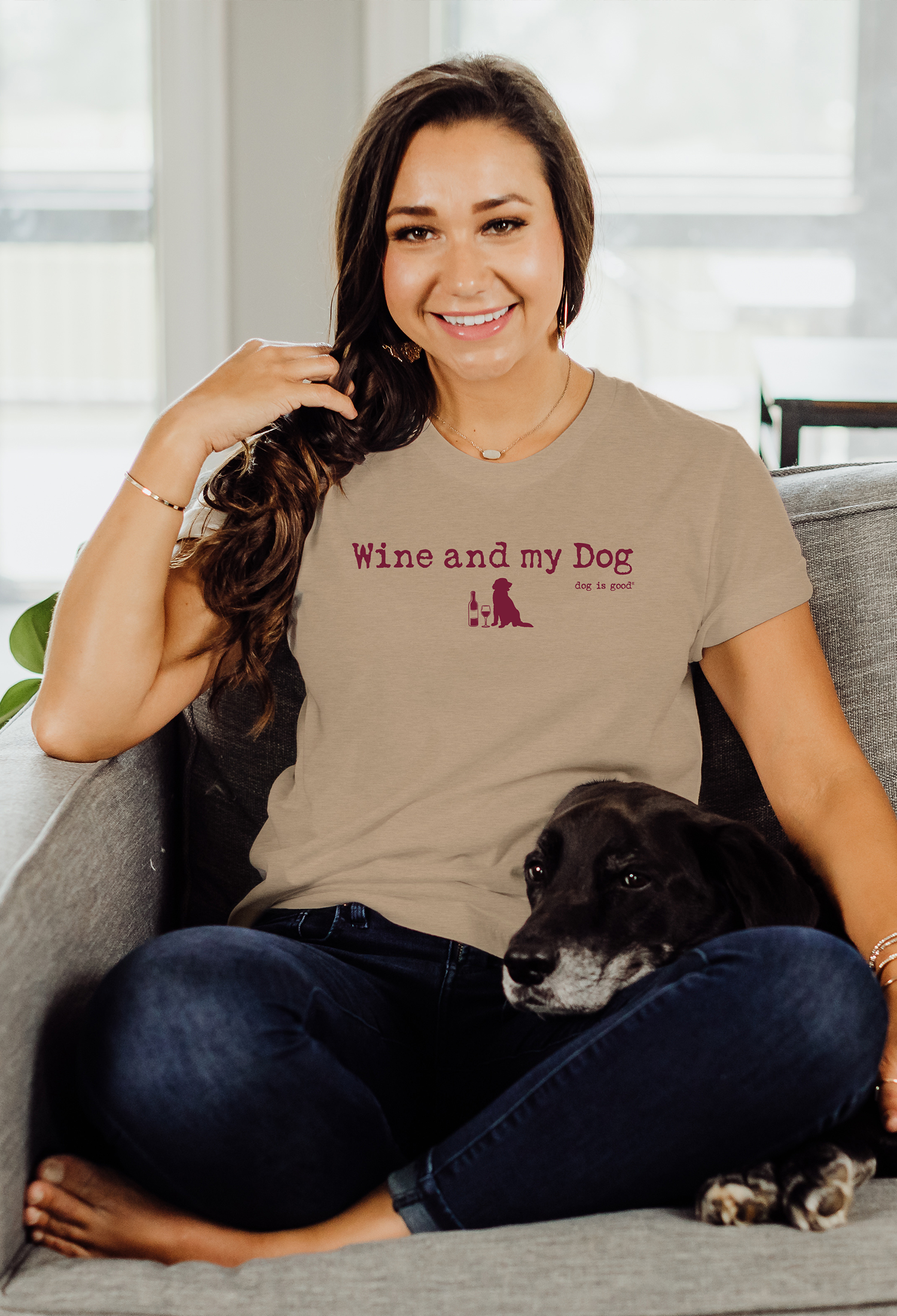 T-shirt: Wine & My Dog