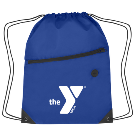 Drawstring Backpack with Front Zipper