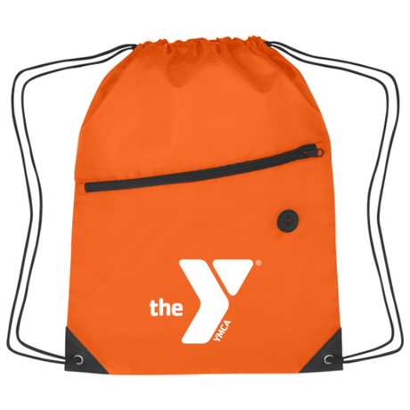 Drawstring Backpack with Front Zipper
