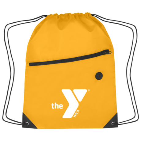 Drawstring Backpack with Front Zipper