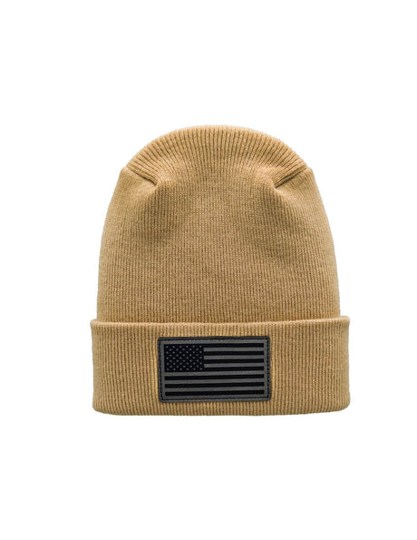 American Flag Beanie - H-Stitch Circular Knit Cuffed Beanie - Patented Design and Made in USA