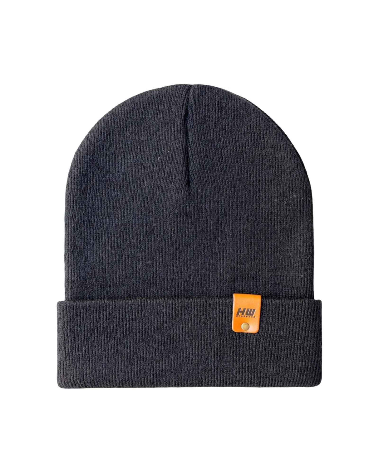 HAAKWEAR Beanie Made in USA - Classic Charcoal Black Knit Cuffed Hat