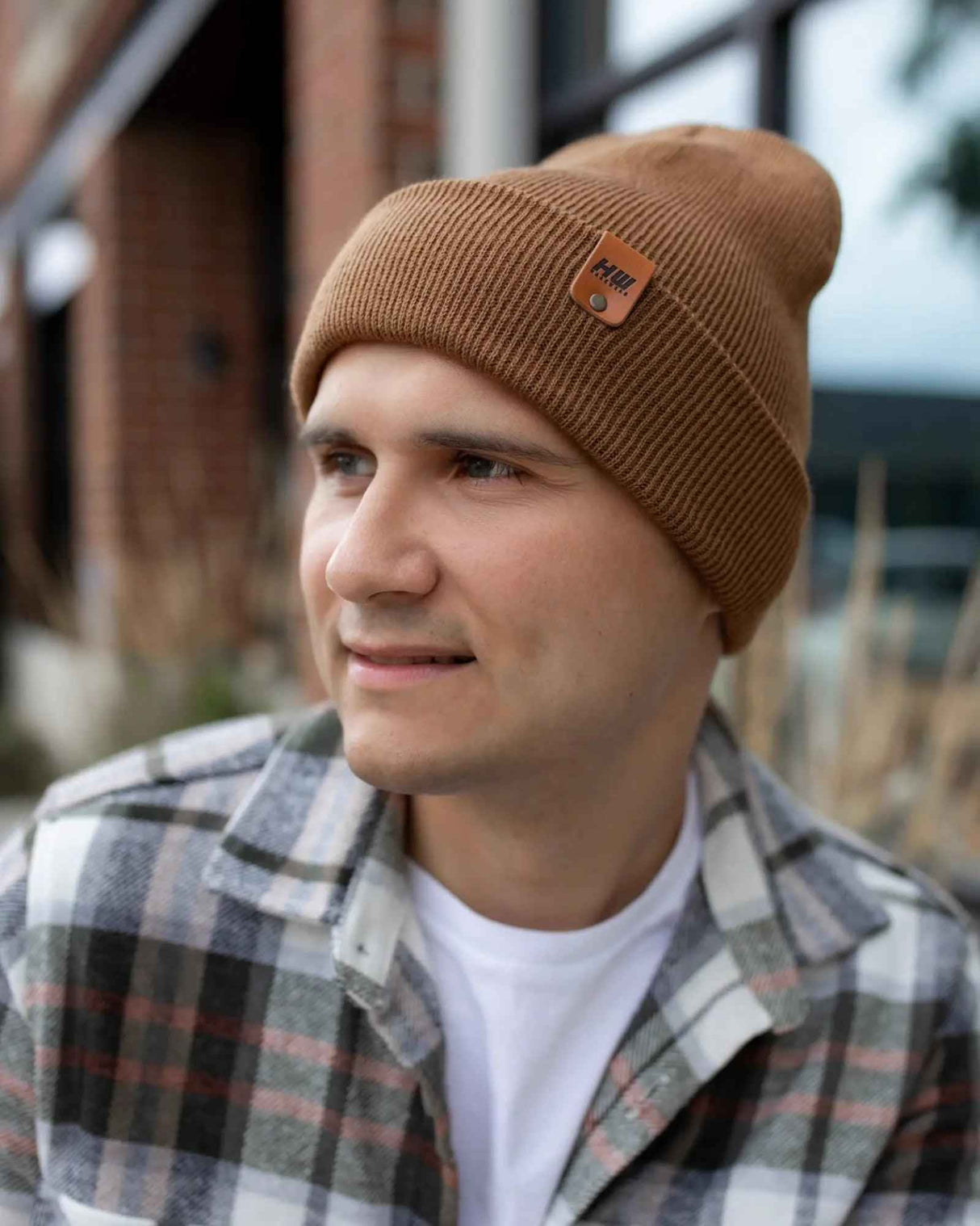 HAAKWEAR Camel Brown Beanie - Classic Knit Cuffed Hat Made in USA