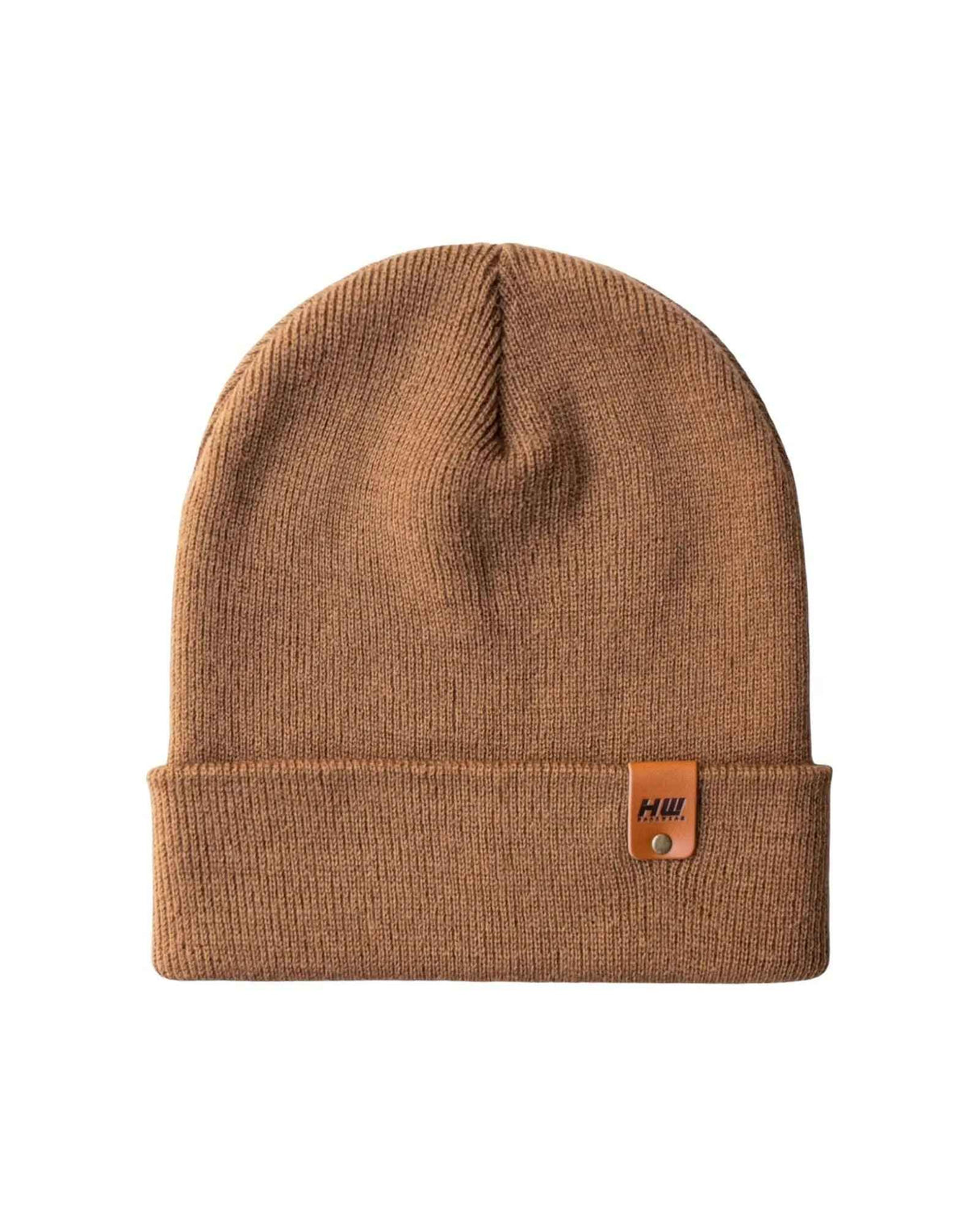 HAAKWEAR Camel Brown Beanie - Classic Knit Cuffed Hat Made in USA