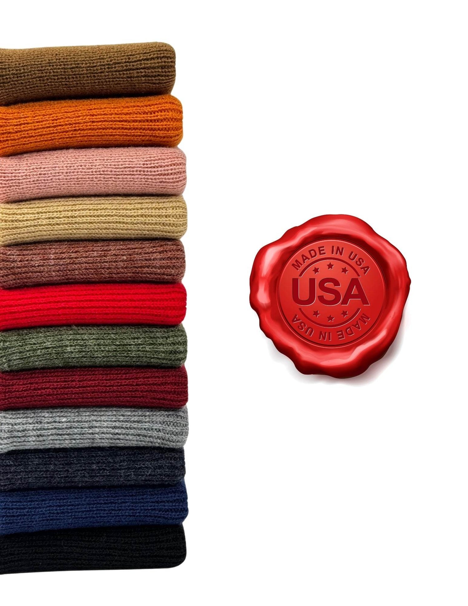 American Flag Beanie - H-Stitch Circular Knit Cuffed Beanie - Patented Design and Made in USA