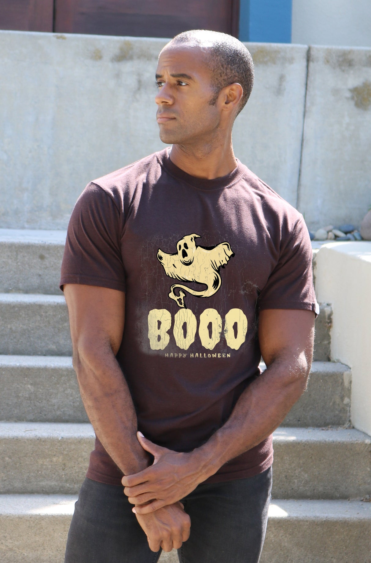 Happy Halloween Graphic Men's Bamboo Viscose/Organic Cotton Short Sleeve T-Shirt