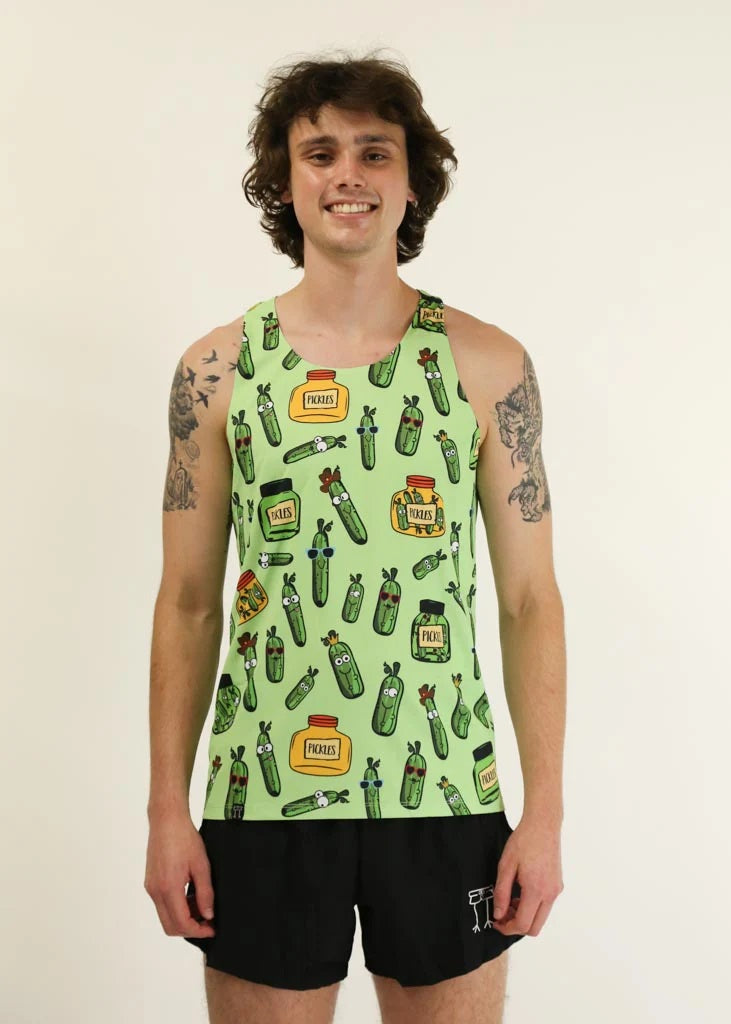 Men's Pickles Performance Singlet (Green) XS S M L XL