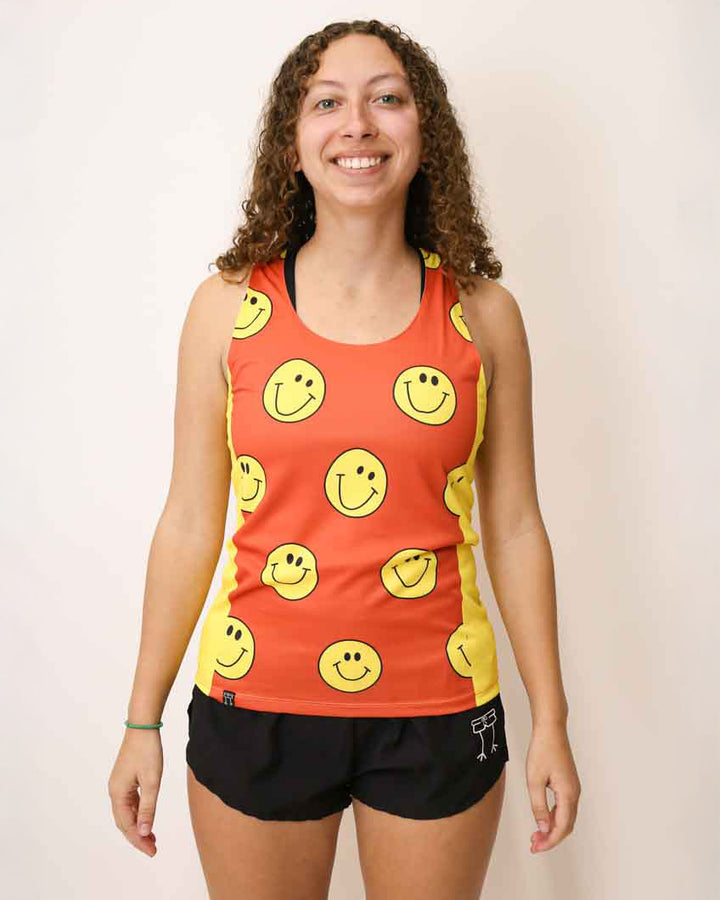 Women's Smileys Performance Singlet (Orange)