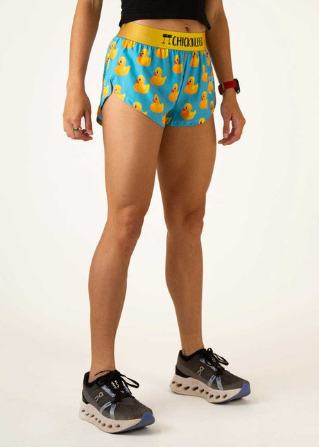 Women's Rubber Ducky 1.5" Split Shorts (XXS-XL)
